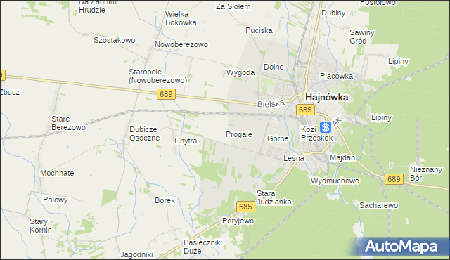 mapa Progale, Progale na mapie Targeo