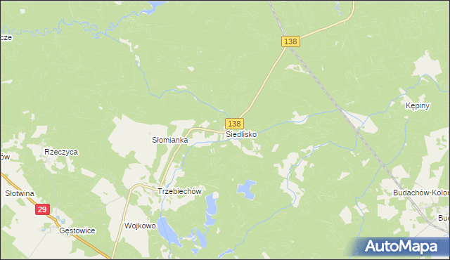 mapa Siedlisko gmina Maszewo, Siedlisko gmina Maszewo na mapie Targeo