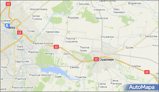 mapa Tłokinia Nowa, Tłokinia Nowa na mapie Targeo