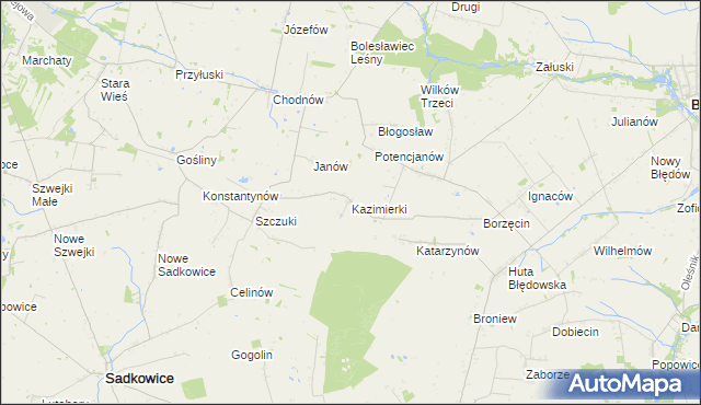 mapa Kazimierki, Kazimierki na mapie Targeo