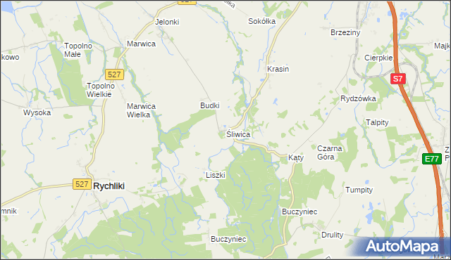 mapa Śliwica, Śliwica na mapie Targeo