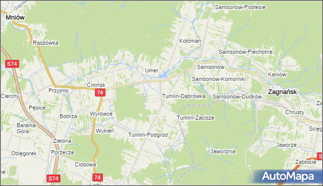 mapa Tumlin-Dąbrówka, Tumlin-Dąbrówka na mapie Targeo