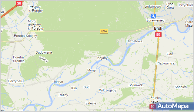 mapa Bojany, Bojany na mapie Targeo