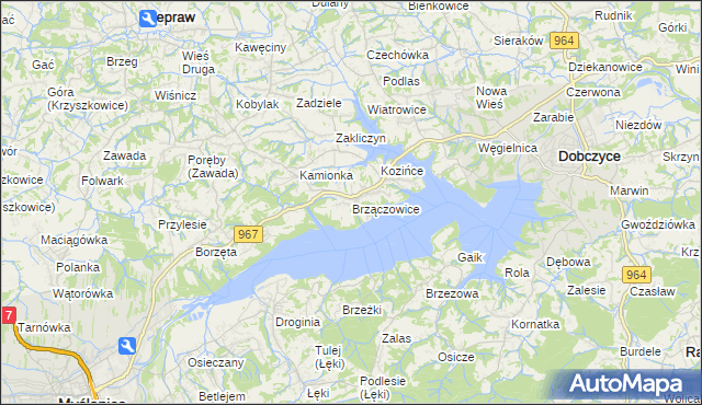 mapa Brzączowice, Brzączowice na mapie Targeo