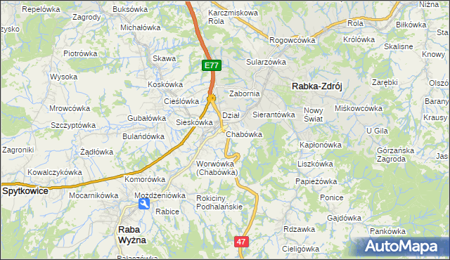 mapa Chabówka, Chabówka na mapie Targeo