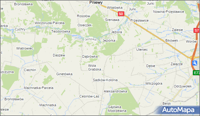 mapa Czekaj gmina Pniewy, Czekaj gmina Pniewy na mapie Targeo