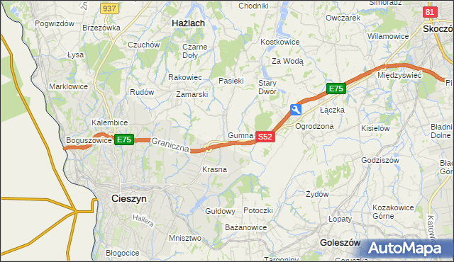 mapa Gumna, Gumna na mapie Targeo