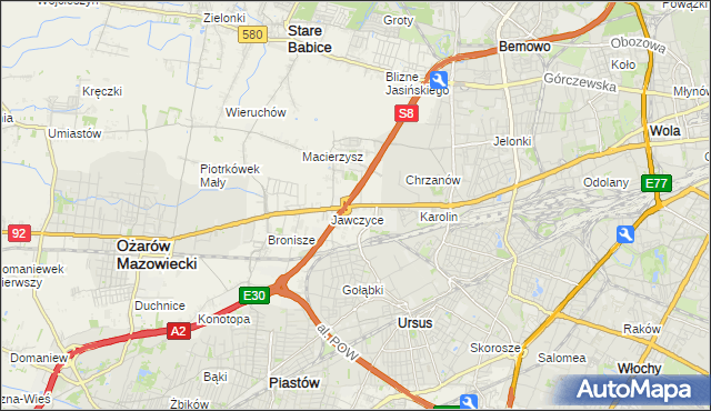 mapa Mory gmina Ożarów Mazowiecki, Mory gmina Ożarów Mazowiecki na mapie Targeo