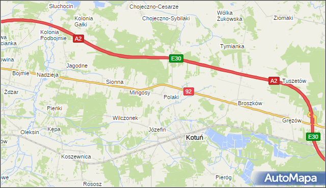 mapa Polaki, Polaki na mapie Targeo