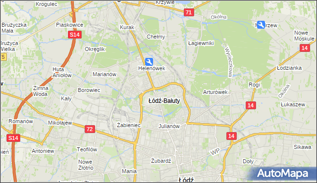 mapa Radogoszcz gmina Łódź, Radogoszcz gmina Łódź na mapie Targeo