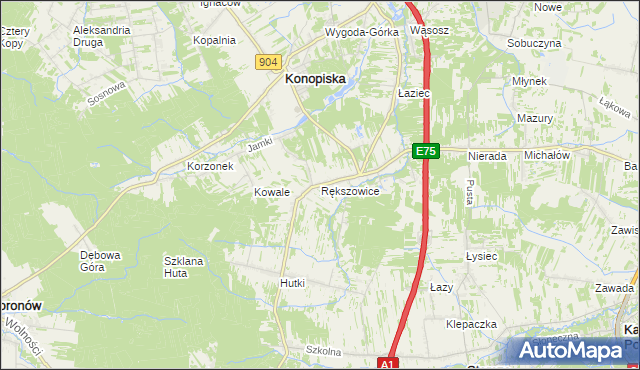 mapa Rększowice, Rększowice na mapie Targeo