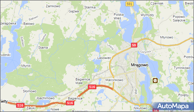 mapa Lasowiec, Lasowiec na mapie Targeo