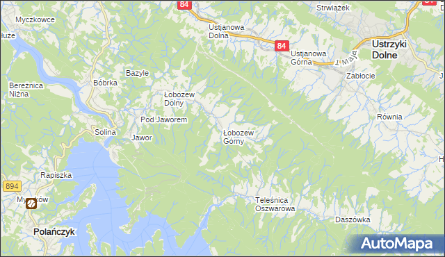 mapa Łobozew Górny, Łobozew Górny na mapie Targeo