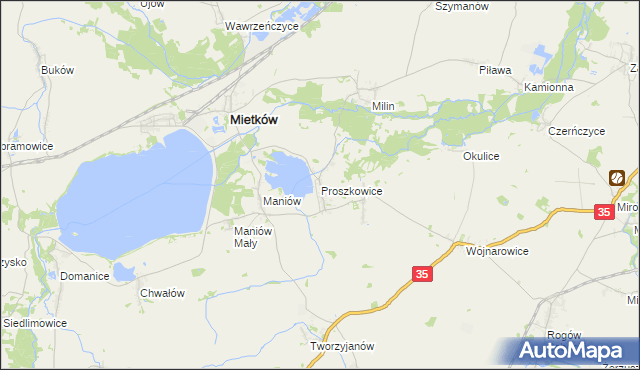 mapa Proszkowice, Proszkowice na mapie Targeo