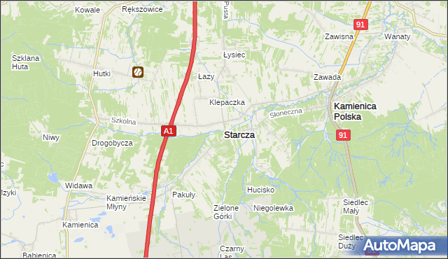 mapa Starcza, Starcza na mapie Targeo