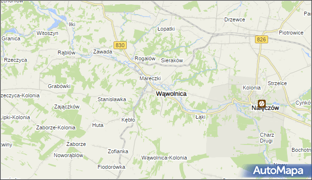 mapa Wąwolnica powiat puławski, Wąwolnica powiat puławski na mapie Targeo