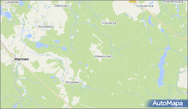 mapa Wiewiórowo, Wiewiórowo na mapie Targeo