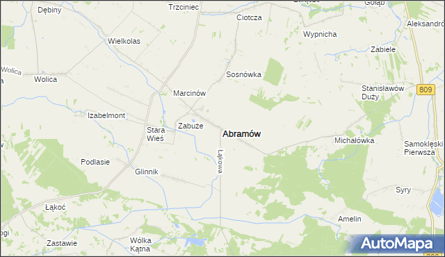 mapa Abramów powiat lubartowski, Abramów powiat lubartowski na mapie Targeo