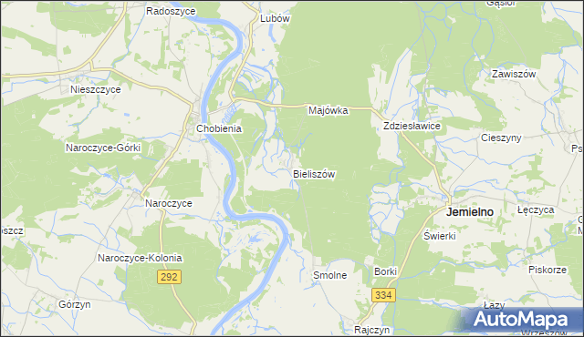 mapa Bieliszów, Bieliszów na mapie Targeo