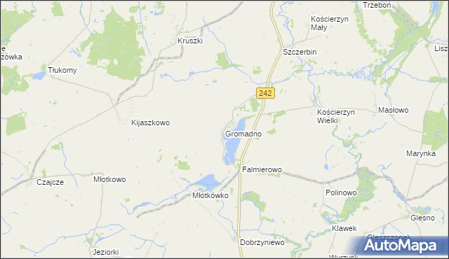 mapa Gromadno gmina Wyrzysk, Gromadno gmina Wyrzysk na mapie Targeo