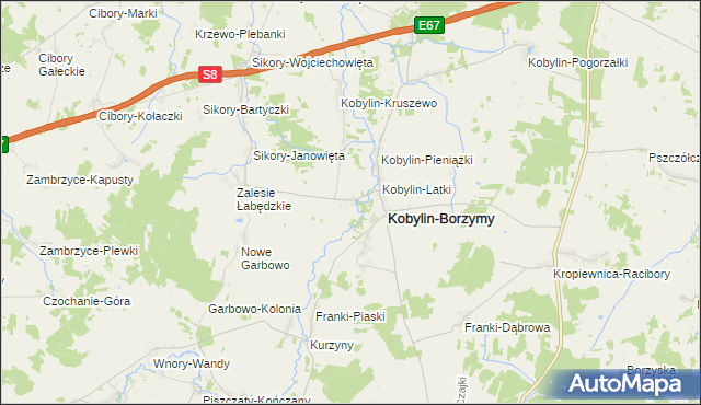 mapa Kobylin-Kuleszki, Kobylin-Kuleszki na mapie Targeo