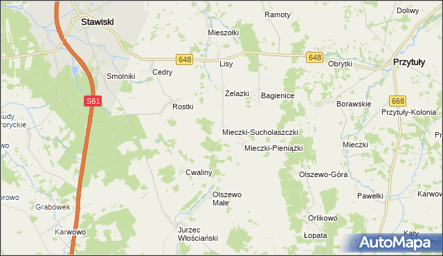 mapa Mieczki-Sucholaszczki, Mieczki-Sucholaszczki na mapie Targeo
