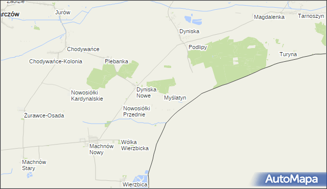 mapa Myślatyn, Myślatyn na mapie Targeo