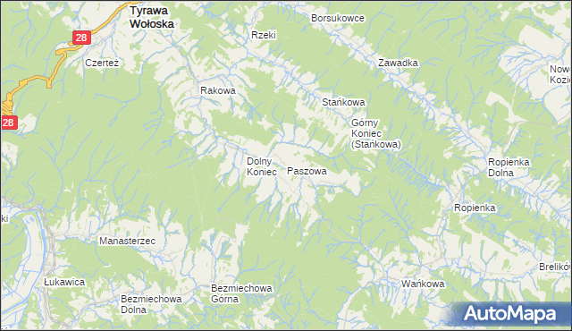 mapa Paszowa, Paszowa na mapie Targeo