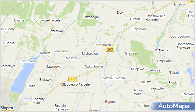 mapa Pieńki gmina Ostrowite, Pieńki gmina Ostrowite na mapie Targeo