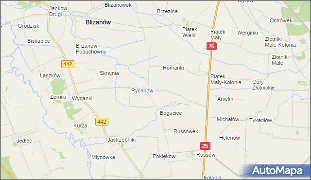 mapa Rychnów-Kolonia, Rychnów-Kolonia na mapie Targeo