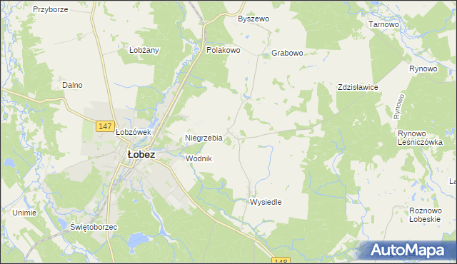 mapa Suliszewice gmina Łobez, Suliszewice gmina Łobez na mapie Targeo