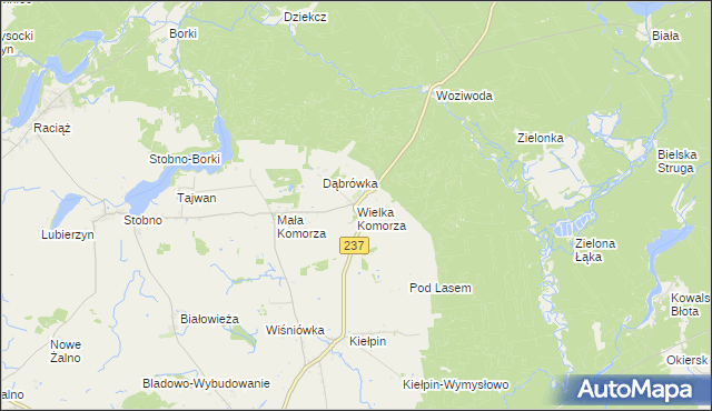 mapa Wielka Komorza, Wielka Komorza na mapie Targeo