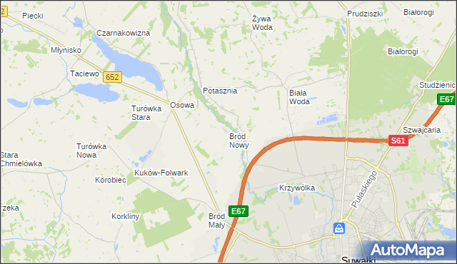 mapa Bród Nowy, Bród Nowy na mapie Targeo
