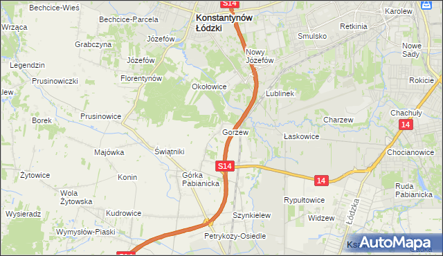 mapa Gorzew, Gorzew na mapie Targeo