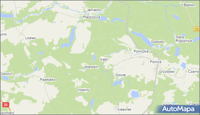 mapa Kątki gmina Człuchów, Kątki gmina Człuchów na mapie Targeo