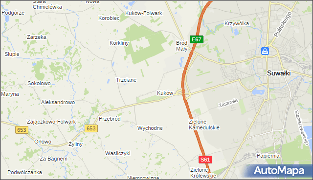 mapa Kuków gmina Suwałki, Kuków gmina Suwałki na mapie Targeo