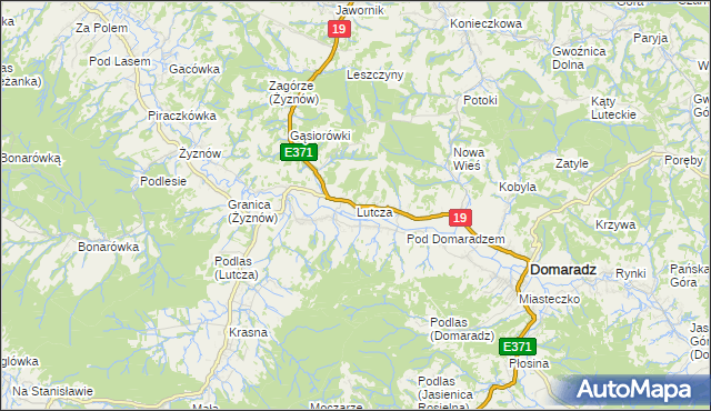 mapa Lutcza, Lutcza na mapie Targeo