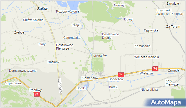 mapa Michalów gmina Sułów, Michalów gmina Sułów na mapie Targeo