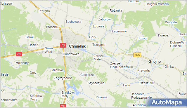 mapa Zrecze Małe, Zrecze Małe na mapie Targeo