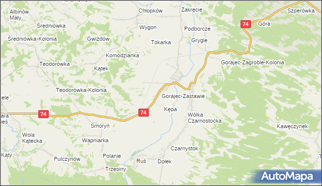 mapa Gorajec-Zastawie, Gorajec-Zastawie na mapie Targeo