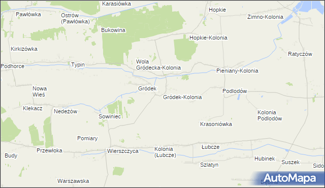 mapa Gródek-Kolonia gmina Jarczów, Gródek-Kolonia gmina Jarczów na mapie Targeo