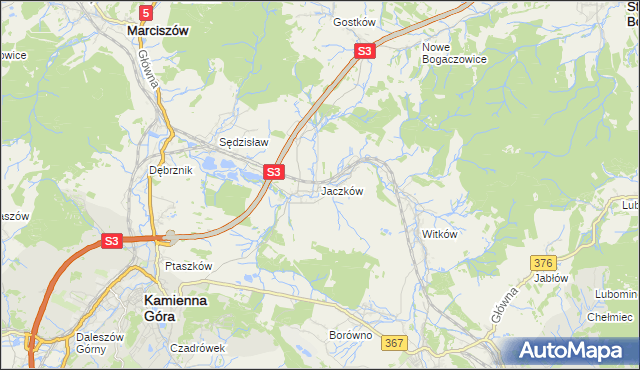 mapa Jaczków, Jaczków na mapie Targeo