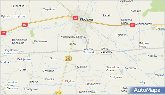 mapa Józefów Guzowski, Józefów Guzowski na mapie Targeo