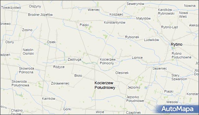 mapa Kocierzew Północny, Kocierzew Północny na mapie Targeo