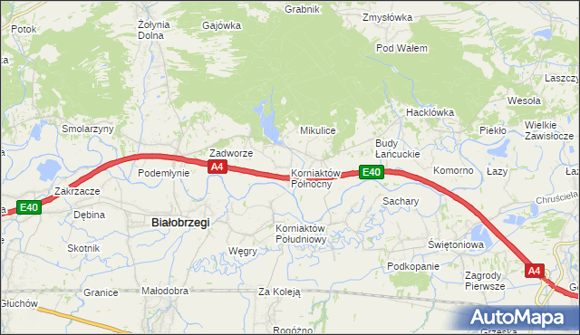 mapa Korniaktów Północny, Korniaktów Północny na mapie Targeo