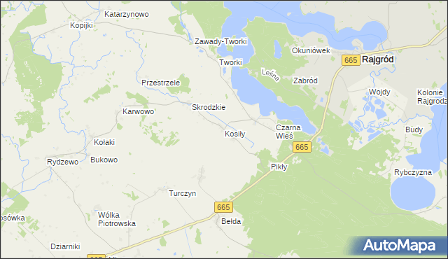 mapa Kosiły, Kosiły na mapie Targeo