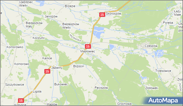 mapa Kuźniczysko, Kuźniczysko na mapie Targeo