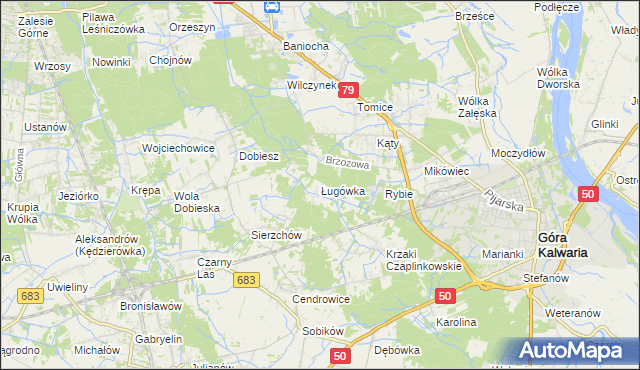 mapa Ługówka, Ługówka na mapie Targeo