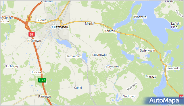 mapa Łutynówko, Łutynówko na mapie Targeo