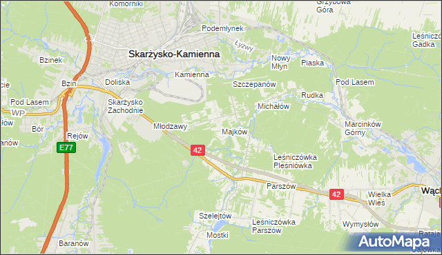 mapa Majków, Majków na mapie Targeo